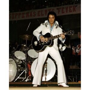 VTG Elvis Presley Concert Poster 1975 Jackson MS White Suit‎ Guitar 17x21 Gloss
